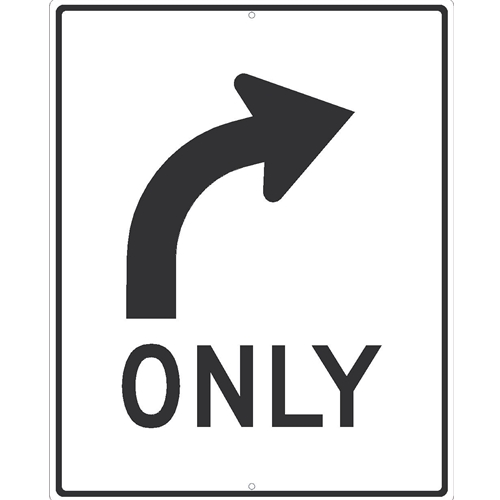 Right Turn Only Arrow Sign (TM522J)