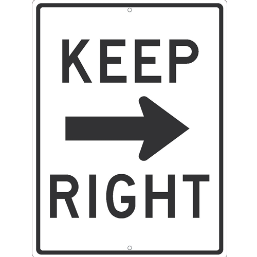 Keep Right With Arrow Sign (TM530K)