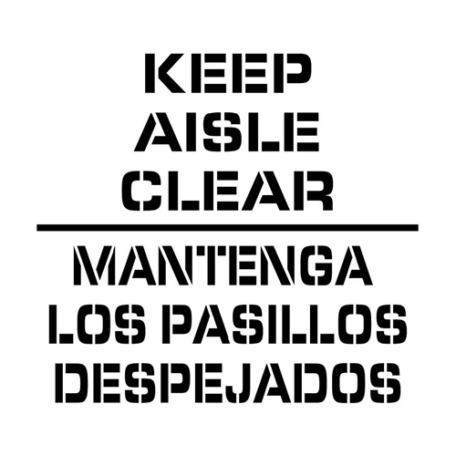 Click here to view larger image Keep Aisles Clear Plant Marking Stencil (PMS212BI)
