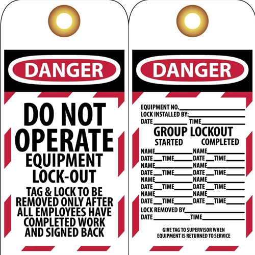 Danger Do Not Operate Equipment Lock-Out Tag (LOTAG12)