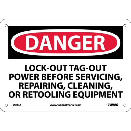 Danger Lock-Out Tag-Out Power Before Use Sign (D303A)