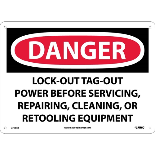 Danger Lock-Out Tag-Out Power Before Use Sign (D303AB)