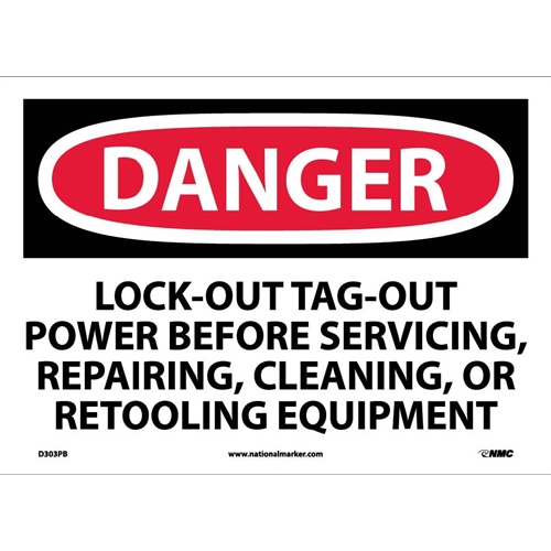 Danger Lock-Out Tag-Out Power Before Use Sign (D303PB)