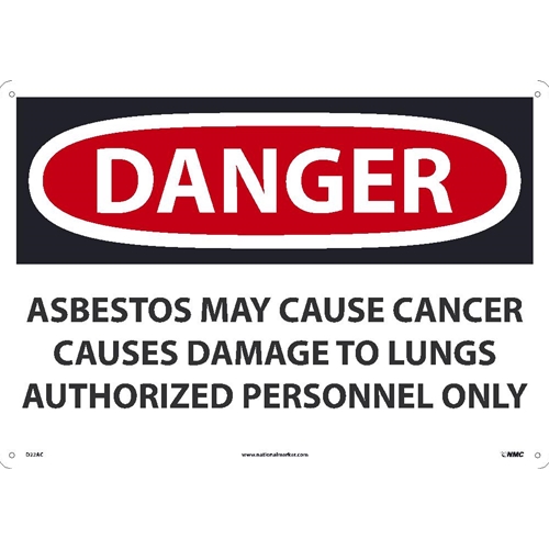 Click here to view larger image Large Format Danger Asbestos May Cause Cancer Sign (D22AC)