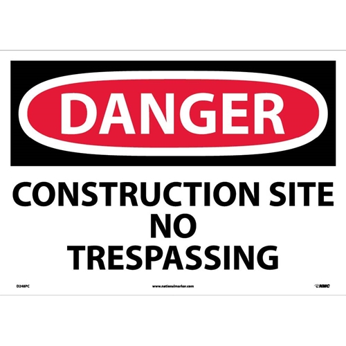 Click here to view larger image Large Format Danger Construction Site No Trespassing Sign (D248PC)