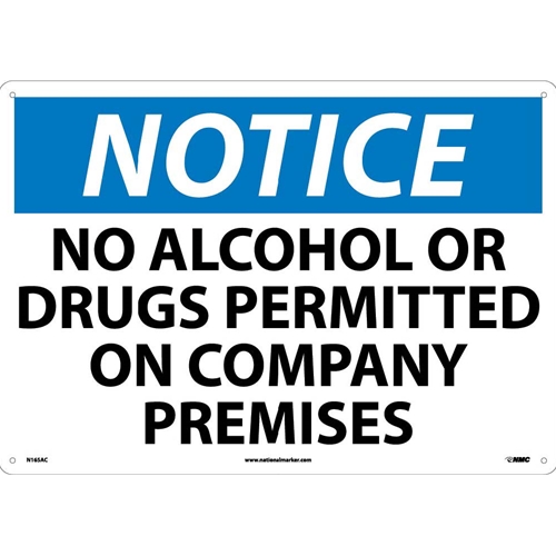 Large Format Notice No Alcohol Or Drugs Permitted Sign (N165AC)