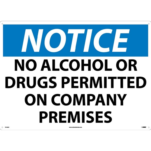 Large Format Notice No Alcohol Or Drugs Permitted Sign (N165AD)