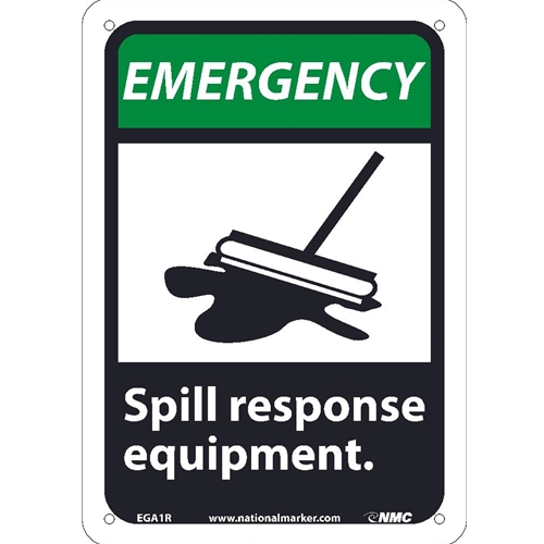Click here to view larger image Emergency Spill Response Equipment Sign (EGA1R)