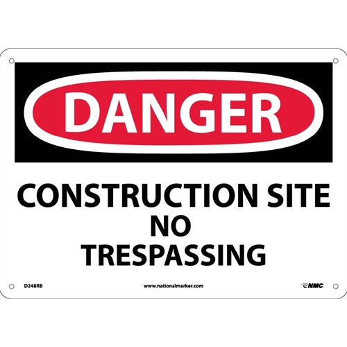 Danger Construction Site No Trespassing Sing (D248RB)