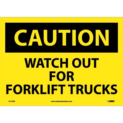 Caution Watch Out For Fork Lift Trucks Sign (C215PB)