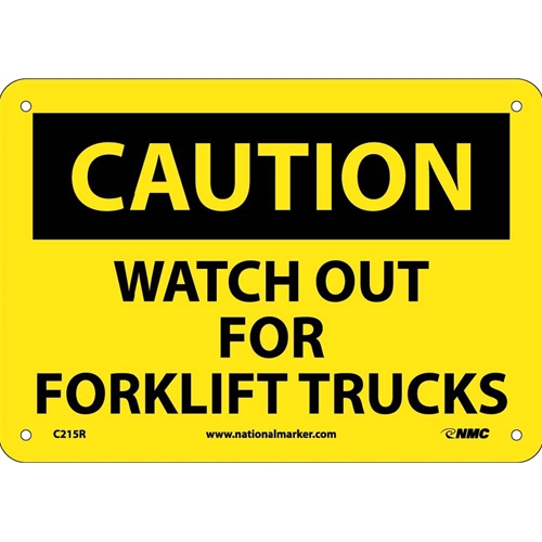 Caution Watch Out For Fork Lift Trucks Sign (C215R)