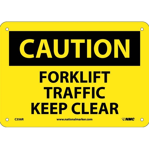 Caution Forklift Traffic Keep Clear Sign (C356R)