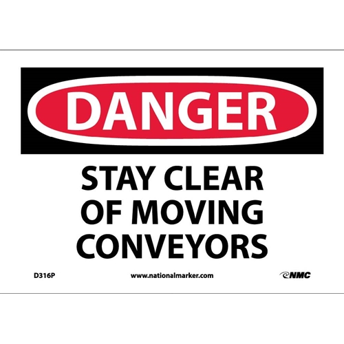 Danger Stay Clear Of Moving Conveyors Sign (D316P)