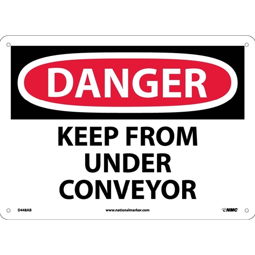 Danger Keep From Under Conveyor Sign (D448AB)