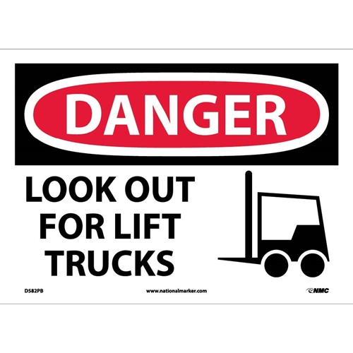 Danger Look Out For Lift Trucks Sign (D582PB)