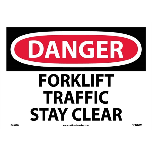 Danger Forklift Traffic Stay Clear Sign (D658PB)