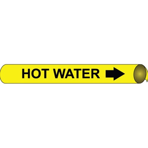 Hot Water Precoiled/Strap-On Pipe Marker (B4061)