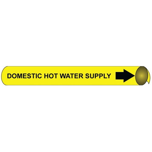Domestic Hot Water Return Precoiled/Strap-On Pipe Marker (H4038)