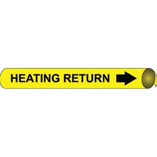 Click here to view larger image Heating Hot Water Return Precoiled/Strap-On Pipe Marker (H4053)