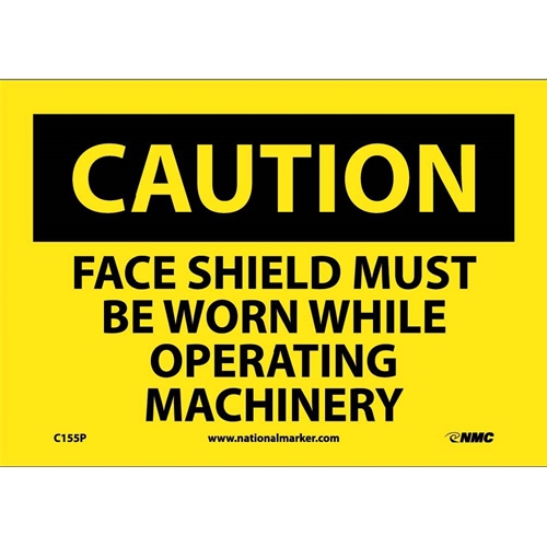Click here to view larger image Caution Face Shield Protection Sign (C155P)