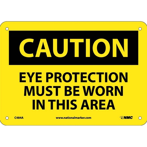 Caution Eye Protection Must Be Worn In This Area Sign (C484A)