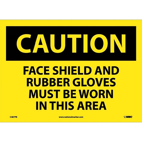 Click here to view larger image Caution Multi Protection Safety Sign (C487PB)