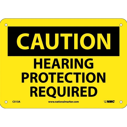 Caution Hearing Protection Required Sign (C513A)