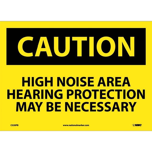Click here to view larger image Caution High Noise Area Hearing Protection Sign (C520PB)
