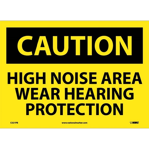Caution High Noise Area Wear Hearing Protection Sign (C521PB)