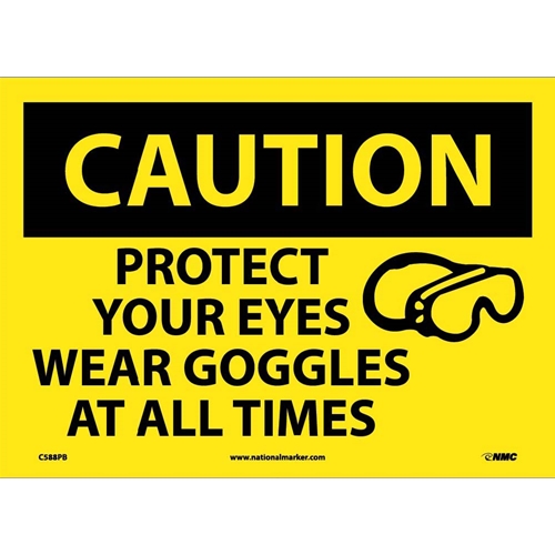 Click here to view larger image Caution Protect Your Eyes Sign (C588PB)