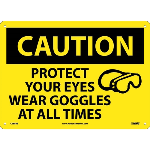 Click here to view larger image Caution Protect Your Eyes Sign (C588RB)