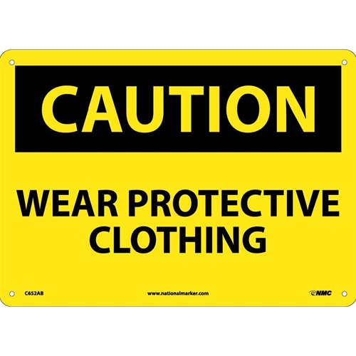 Click here to view larger image Caution Wear Protective Clothing Sign (C652AB)
