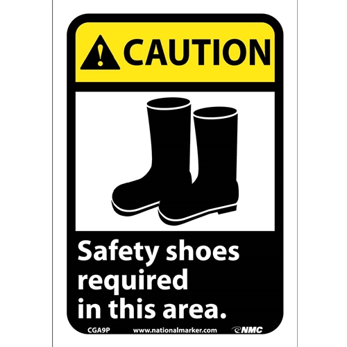 Caution Safety Shoes Required In This Area Sign (CGA9P)