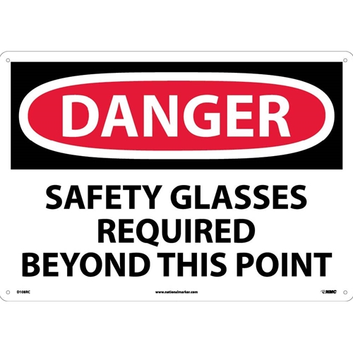 Danger Eye Protection Required Sign (D108RC)