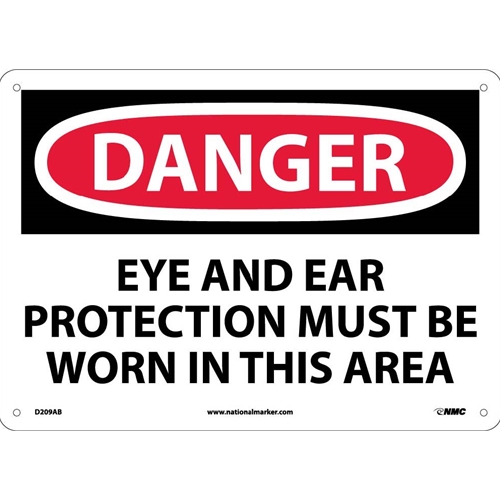 Danger Eye And Ear Protection Must Be Worn Sign (D209AB)
