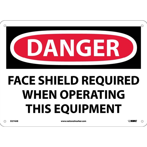 Danger Face Shield Required Sign (D274AB)
