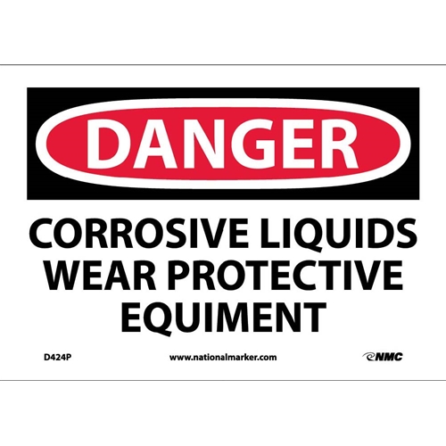 Danger Corrosive Liquids Sign (D424P)