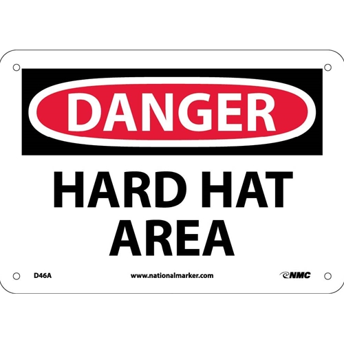 Click here to view larger image Danger Hard Hat Area Sign (D46A)