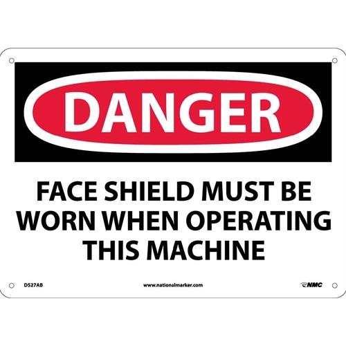Danger Face Shield Must Be Worn Sign (D527AB)