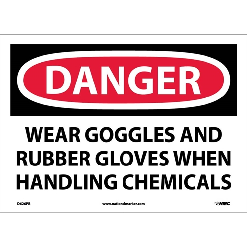Danger Wear Ppe When Handling Chemicals Sign (D626PB)