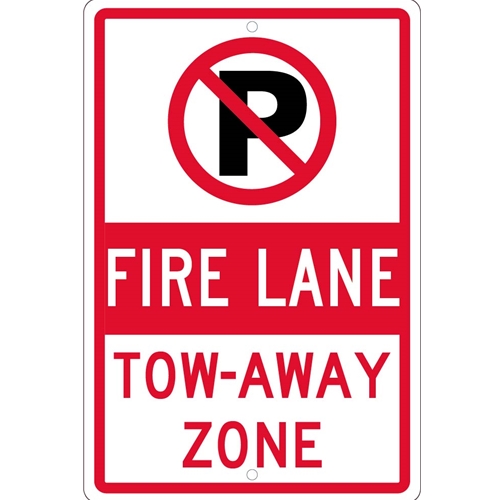 No Parking Fire Lane Tow- Away Zone Sign (TM062H)