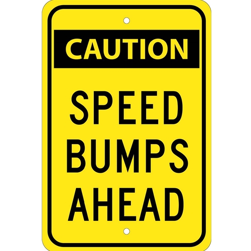 Caution Speed Bumps Ahead Sign (TM159J)