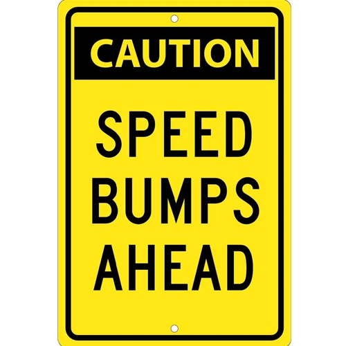 Caution Speed Bumps Ahead Sign (TM159K)