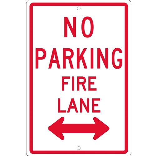 No Parking Fire Lane With Double Arrow Sign (TM620H)