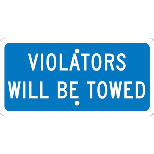 Violators Will Be Towed Ada Plaque (TMAS10H)