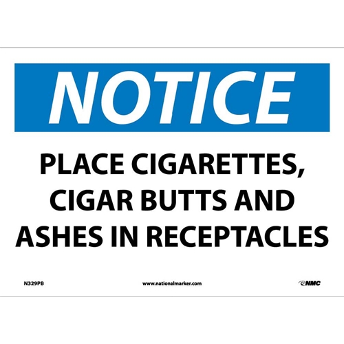 Click here to view larger image Notice Smoking General Safety Sign (N329PB)