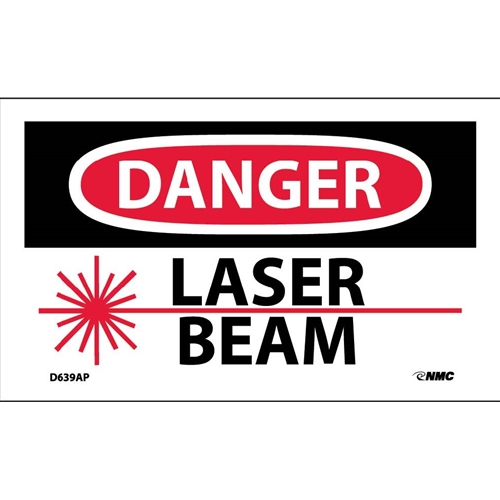 Click here to view larger image Danger Laser Beam Label (D639AP)