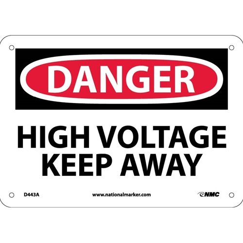 Click here to view larger image Danger High Voltage Keep Away Sign (D443A)