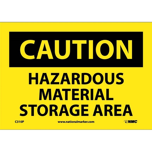 Caution Hazardous Material Storage Area Sign (C310P)