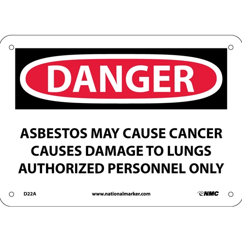 Danger Asbestos May Cause Cancer Sign (D22A)